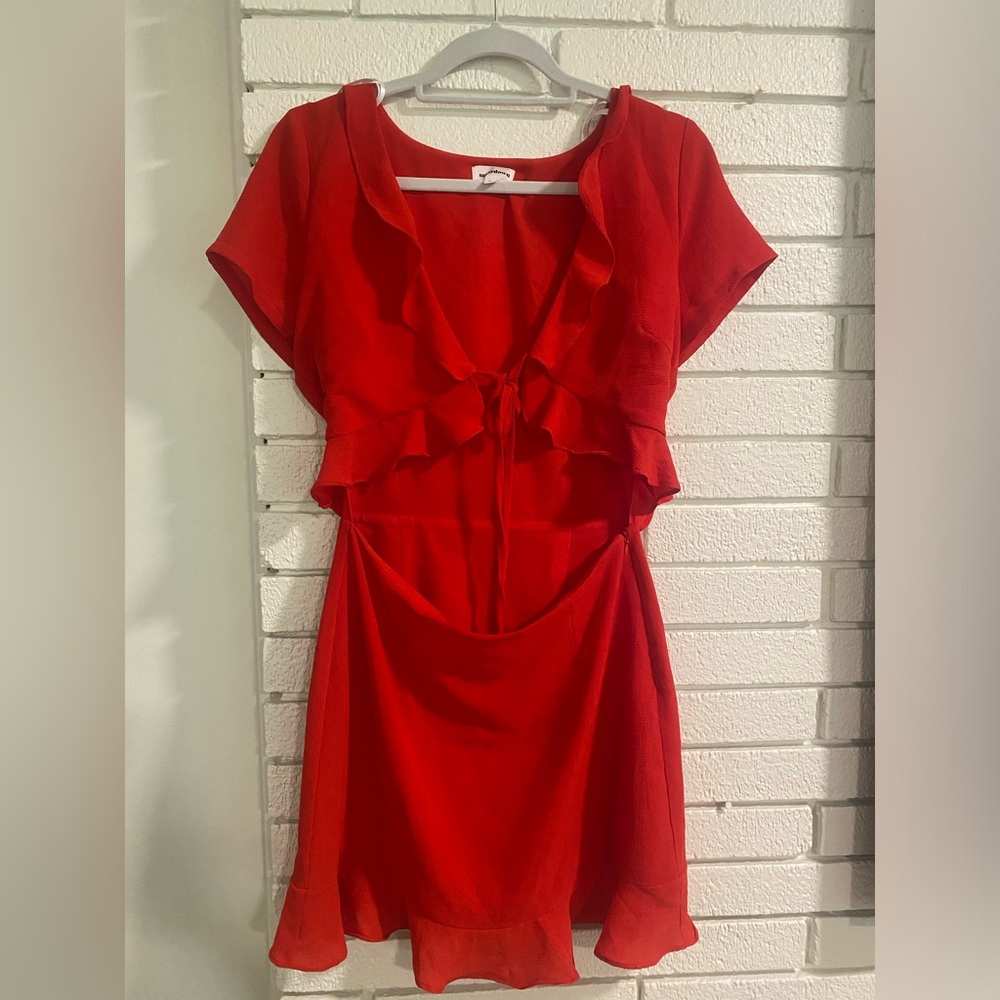 Red dress bought on revolve